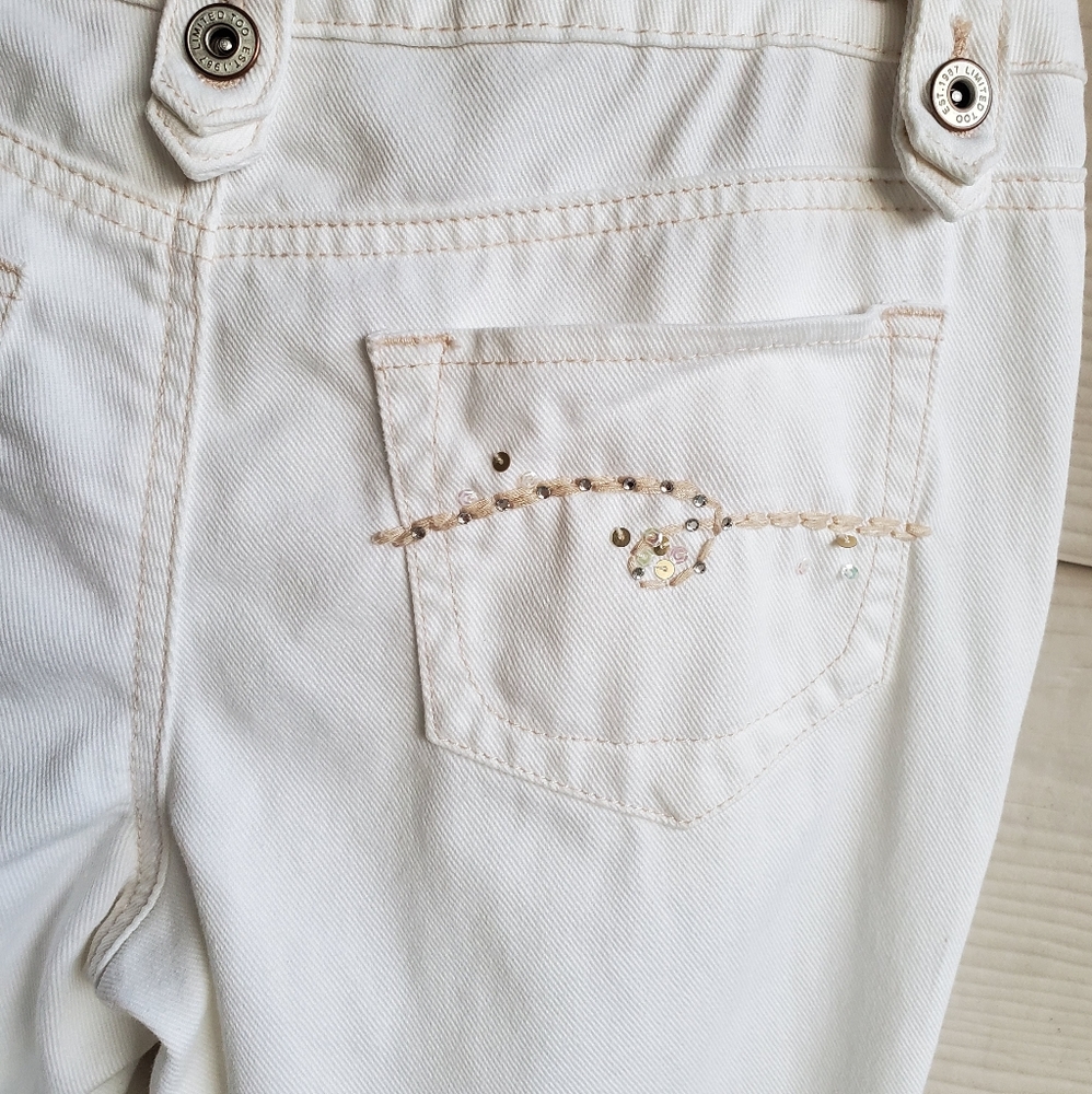 Limited Too White Denim Embroidered Cuffed Capri Pants - Picture 12 of 16